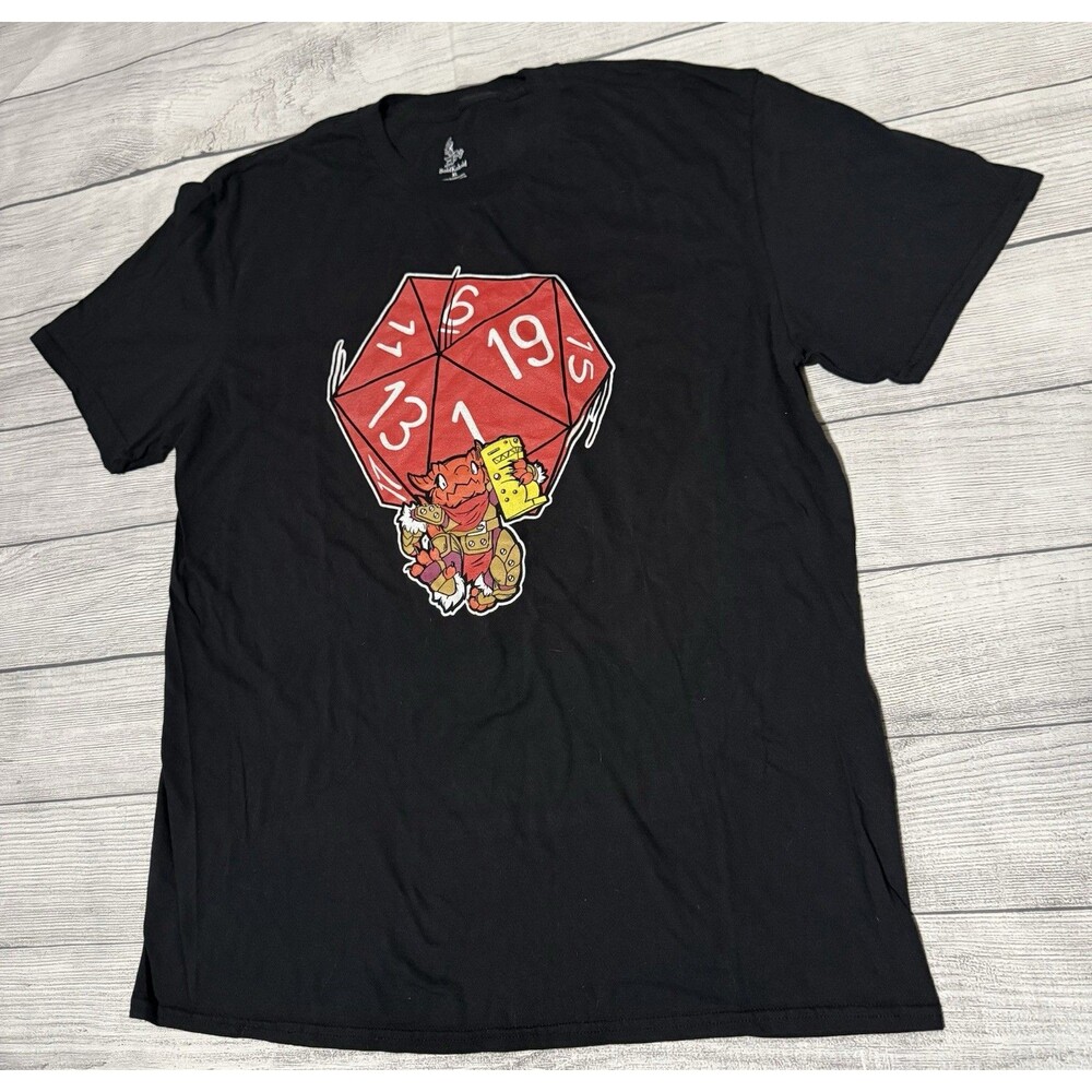 Bold Kobold Graphic T Shirt Size XL Black Rare Fantasy Sci Dungeons Dragons